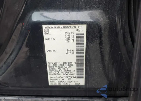 2016 Nissan Altima 2.5 Sv from USA, damaged, VIN 1N4AL3AP0GC197534